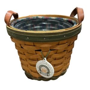 2000 Longaberger Golf Basket Liner Protector and Tie-on